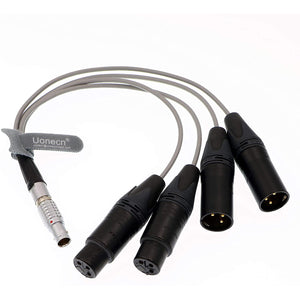 10 Pin Male Plug to 4 XLR 3 Pin Breakout Audio Input Output Cable for Atomos Shogun Monitor Recorder Audio Splitter 30cm