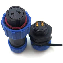 Load image into Gallery viewer, 3 pcs SP13 IP68 Waterproof Connectors 2 Pin LED High Power 2 Pin Power Plug Connector Circular Kit Male Plug Female Socket
