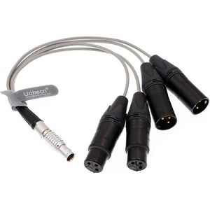 10 Pin Male Plug to 4 XLR 3 Pin Breakout Audio Input Output Cable for Atomos Shogun Monitor Recorder Audio Splitter 30cm